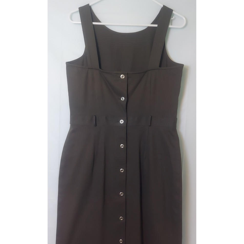 Depeche Mode Womens Brown Sleeveless Button Back Midi Dress with Pockets Size 10